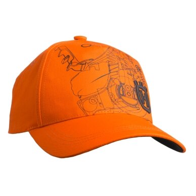 Oranžinės spalvos "Xplorer" kepurė su pjūklo atvaizdu 1